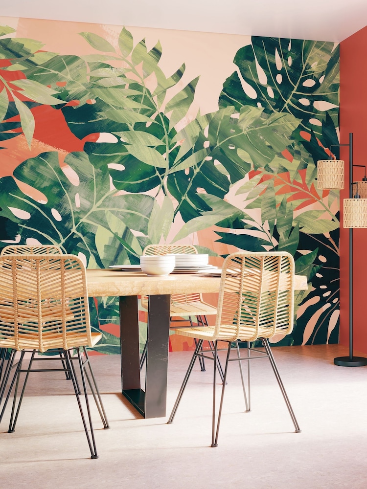 Ohpopsi Olive Rust Textured Palm 10M Wallpaper - Image 1 of 3