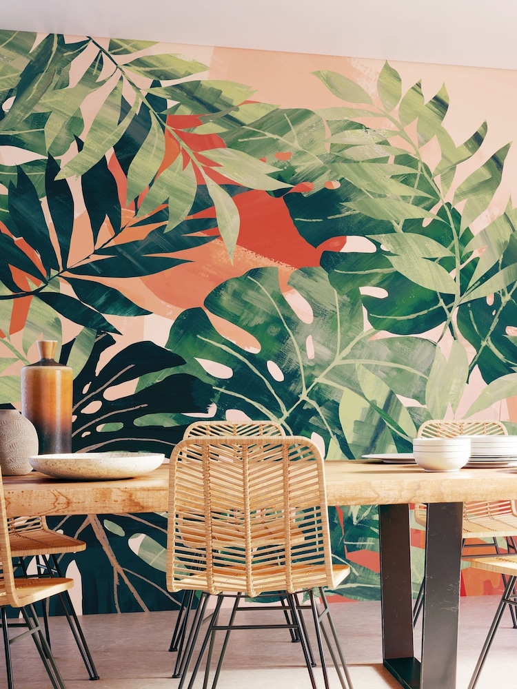 Ohpopsi Olive Rust Textured Palm 10M Wallpaper - Image 2 of 3