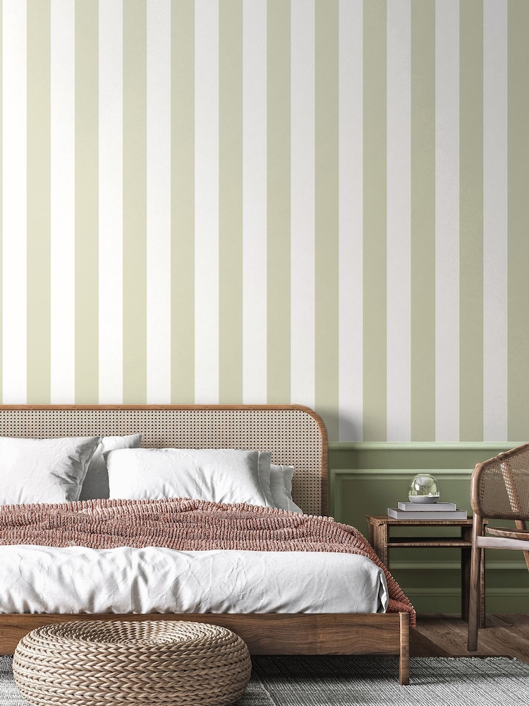 Ohpopsi Laurel Bloc Stripe 10M Wallpaper - Image 1 of 2