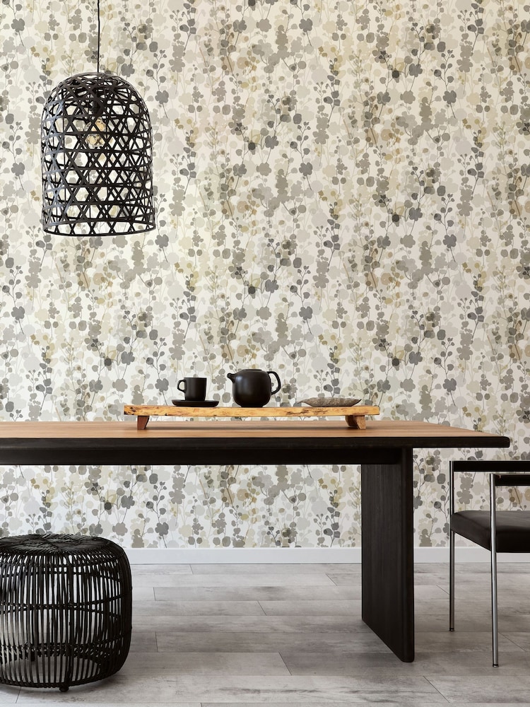 Ohpopsi Neutral Grey Blossom 10M Wallpaper - Image 1 of 4