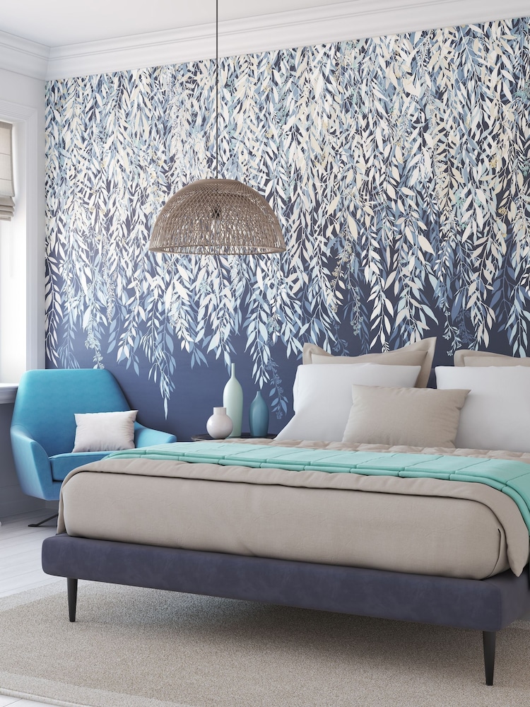 Ohpopsi Midnight Cascadiing Willow 10M Wallpaper - Image 1 of 4 Ohpopsi Midnight Cascadiing Willow 10M Wallpaper - Image 1 of 4
