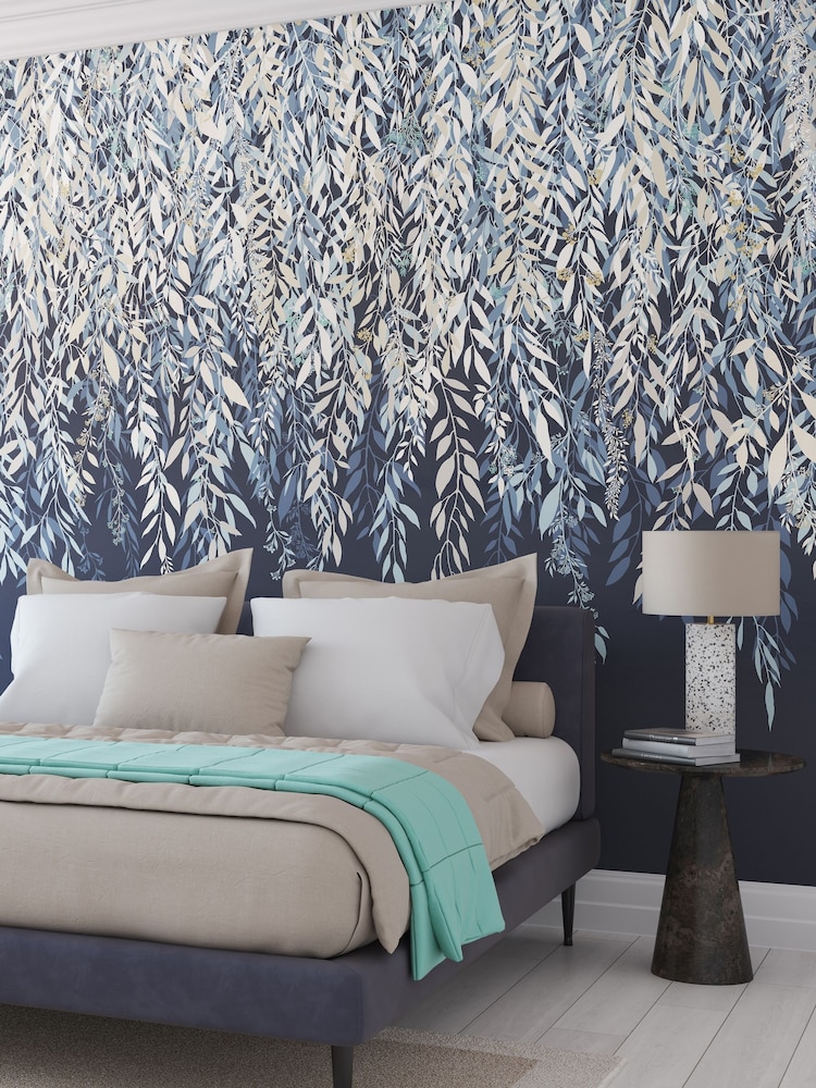 Ohpopsi Midnight Cascadiing Willow 10M Wallpaper - Image 2 of 4 Ohpopsi Midnight Cascadiing Willow 10M Wallpaper - Image 2 of 4