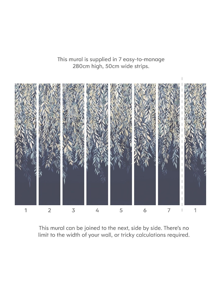 Ohpopsi Midnight Cascadiing Willow 10M Wallpaper - Image 4 of 4