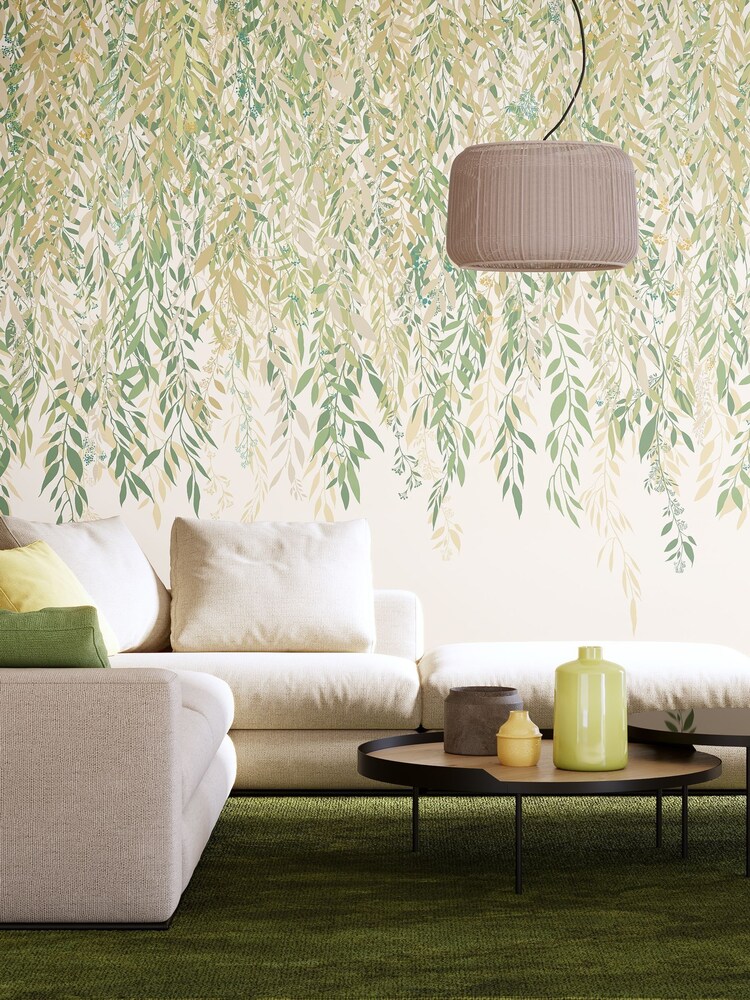Ohpopsi Sage Ochre Cascadiing Willow 10M Wallpaper - Image 2 of 5 Ohpopsi Sage Ochre Cascadiing Willow 10M Wallpaper - Image 2 of 5