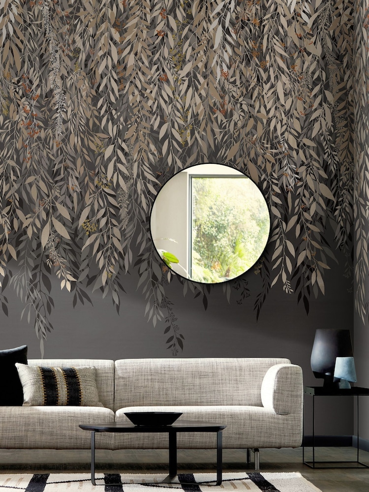 Ohpopsi Charcoal Cascadiing Willow 10M Wallpaper - Image 1 of 3 Ohpopsi Charcoal Cascadiing Willow 10M Wallpaper - Image 1 of 3