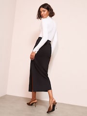 Friends Like These Black Belted Pencil Midi Skirt - Image 4 of 4