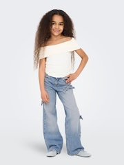 Bow Detail Wide Leg 100% Cotton Jeans - Image 1 of 5
