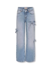 Bow Detail Wide Leg 100% Cotton Jeans - Image 3 of 5