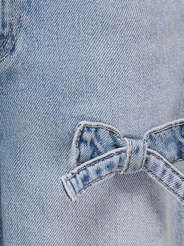 Bow Detail Wide Leg 100% Cotton Jeans - Image 5 of 5 Bow Detail Wide Leg 100% Cotton Jeans - Image 5 of 5