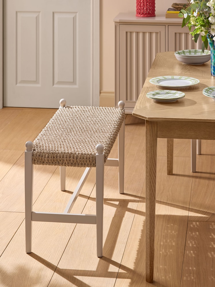 Nina Campbell Putty Alder Dining Bench - Image 1 of 2