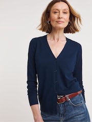 JD Williams Blue V-Neck Cardigan - Image 1 of 4