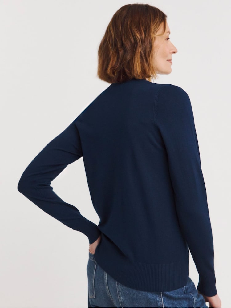 JD Williams Blue V-Neck Cardigan - Image 2 of 4