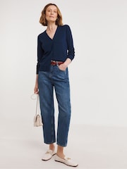 JD Williams Blue V-Neck Cardigan - Image 3 of 4
