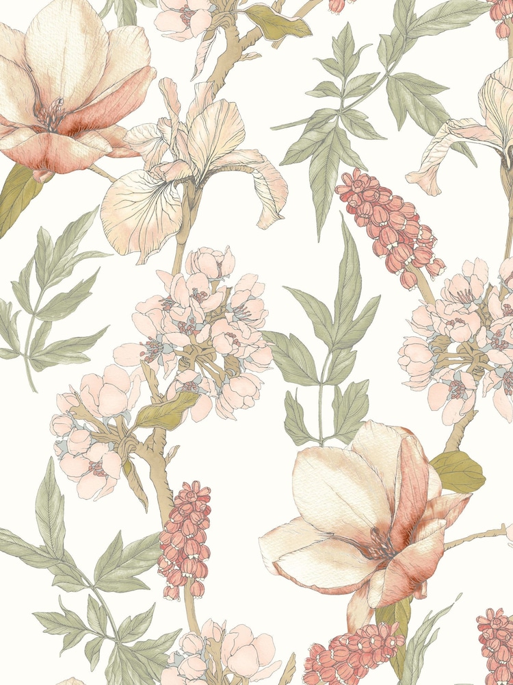 Hoopla Walls Sage Hazel Orchid Bloom 10M Wallpaper - Image 2 of 2