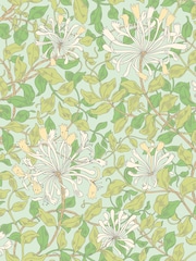 Hoopla Walls Duckegg Blue Honeysuckle Leaf Trail 10M Wallpaper - Image 2 of 2