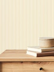 Hoopla Walls Parchment Tiny Stripe 10M Wallpaper - Image 1 of 1