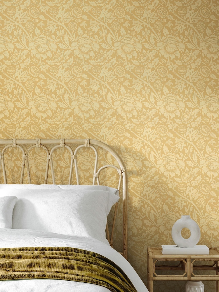 Hoopla Walls Gold Damask Trail 10M Wallpaper - Image 1 of 1