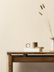 Hoopla Walls Oat Tiny Stripe 10M Wallpaper - Image 1 of 1