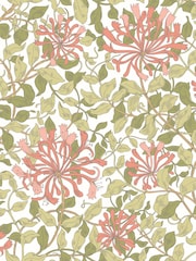 Hoopla Walls Coral Pink Honeysuckle Leaf Trail 10M Wallpaper - Image 2 of 2