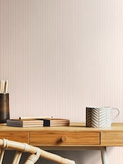Hoopla Walls Rose Tiny Stripe 10M Wallpaper - Image 1 of 1