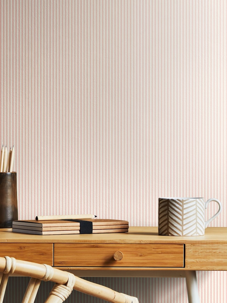 Hoopla Walls Rose Tiny Stripe 10M Wallpaper - Image 1 of 1