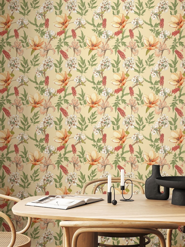 Hoopla Walls Amber Orchid Bloom 10M Wallpaper - Image 1 of 2
