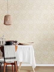 Hoopla Walls Linen Damask Trail 10M Wallpaper - Image 1 of 1