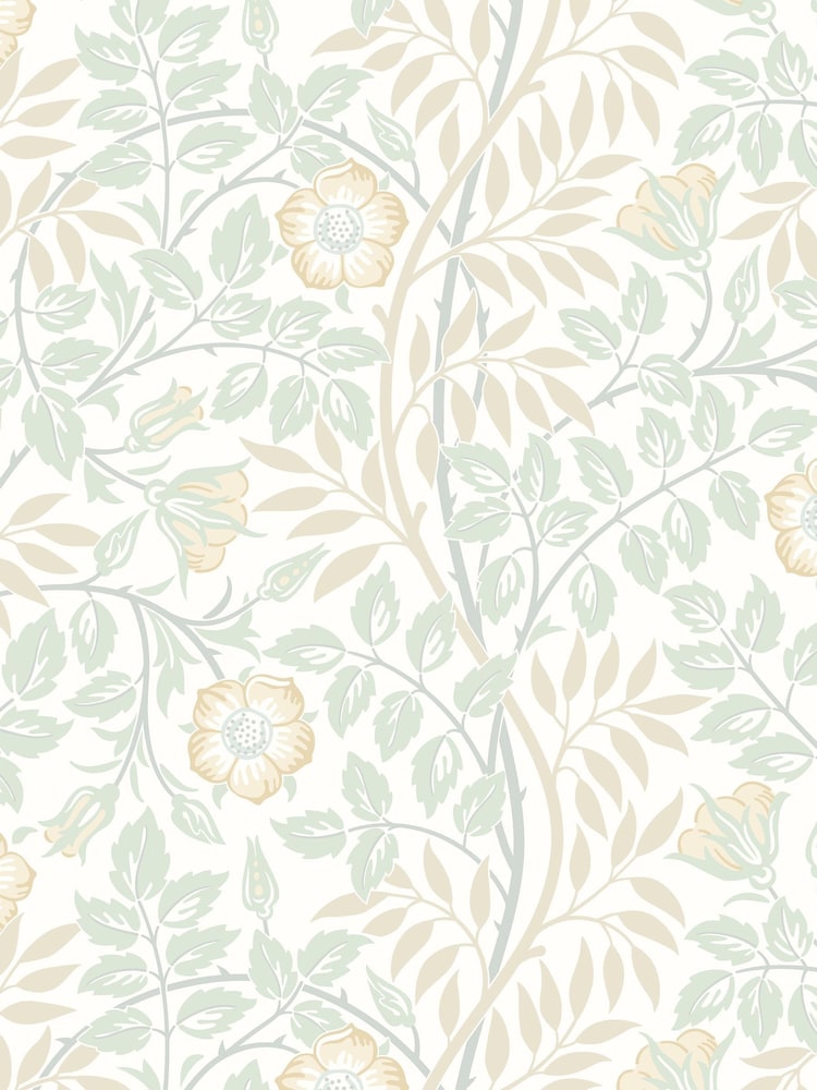 Hoopla Walls Soft Mint Rosehip Trial 10M Wallpaper - Image 2 of 2