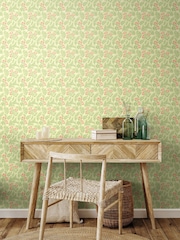 Hoopla Walls Apricot Fern Petite Posy 10M Wallpaper - Image 1 of 2