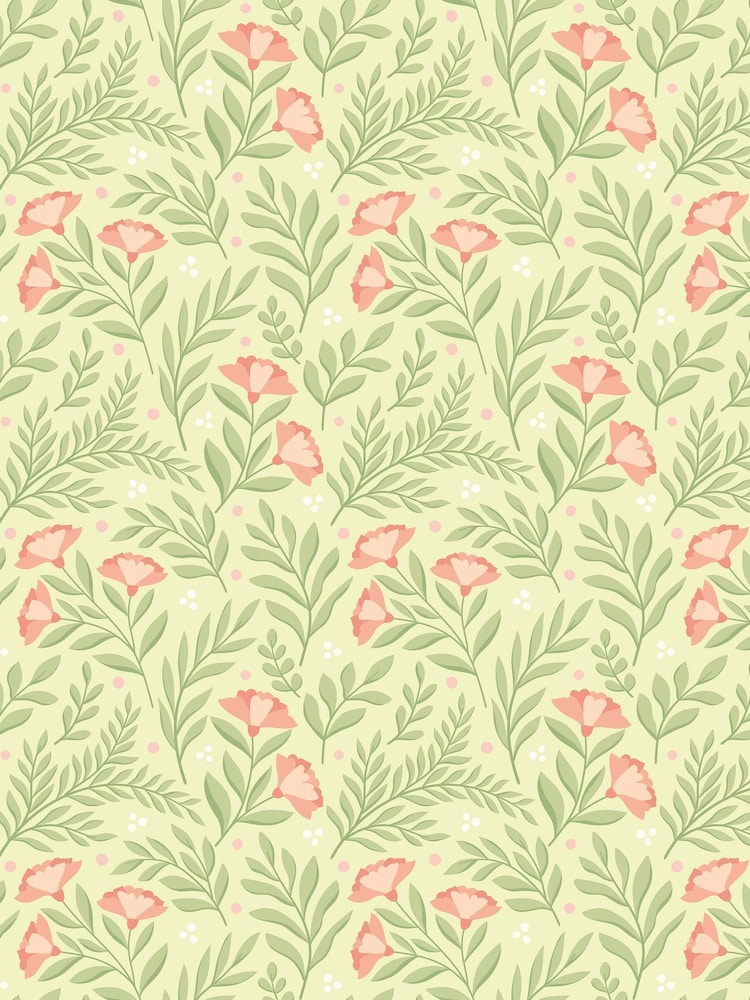 Hoopla Walls Apricot Fern Petite Posy 10M Wallpaper - Image 2 of 2