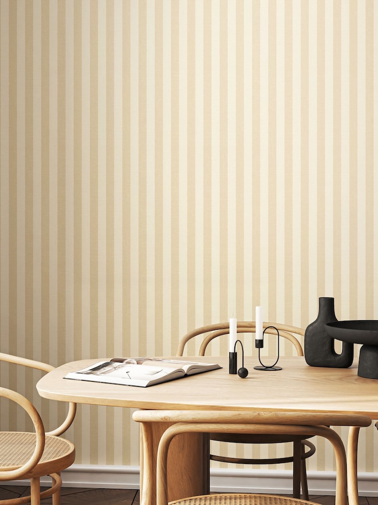 Hoopla Walls Sand Shadow Stripe 10M Wallpaper - Image 1 of 2
