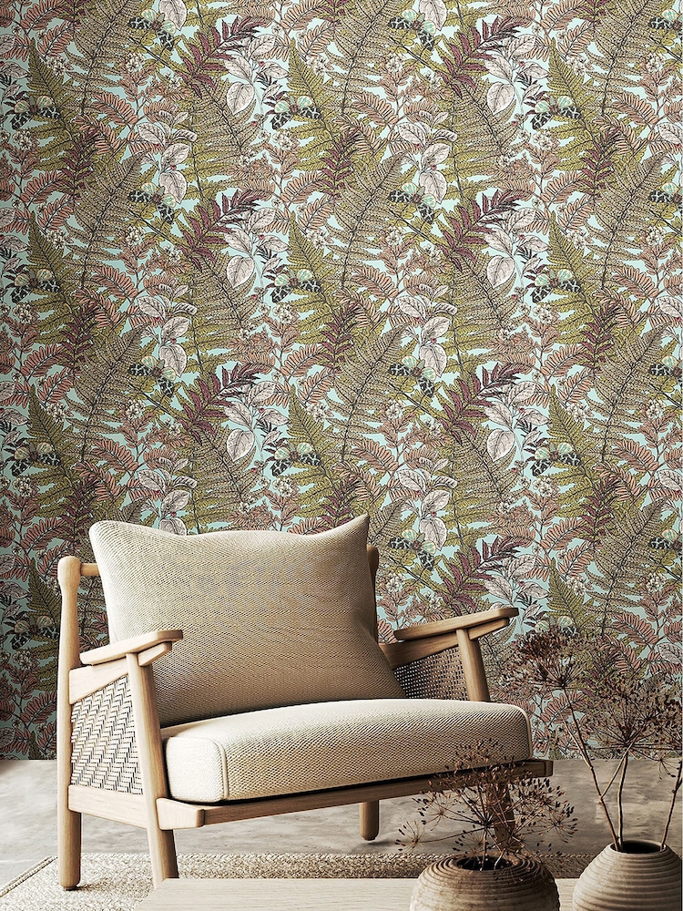 Hoopla Walls Rosehip Wild Ferns 10M Wallpaper - Image 1 of 2