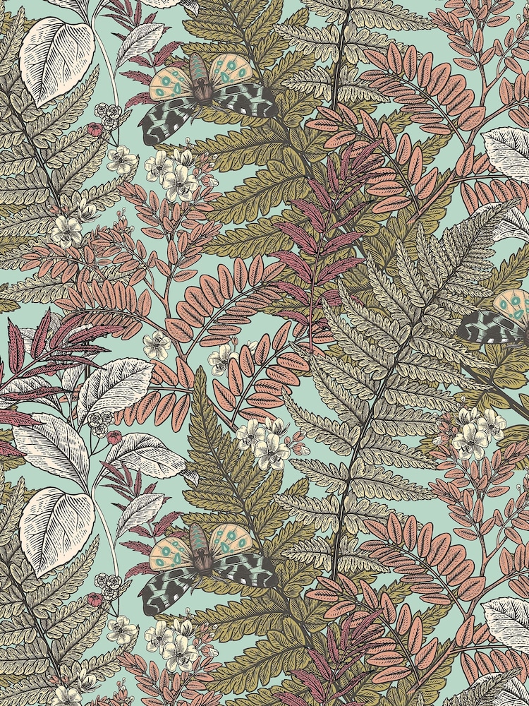Hoopla Walls Rosehip Wild Ferns 10M Wallpaper - Image 2 of 2