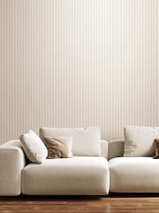 Hoopla Walls Linen Chalk Stripe 10M Wallpaper - Image 1 of 2