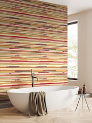 Hoopla Walls Mustard Yellow Horizontal Stripe 10M Wallpaper - Image 1 of 2