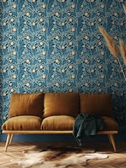 Hoopla Walls Navy Blue Rosehip Trial 10M Wallpaper - Image 1 of 2