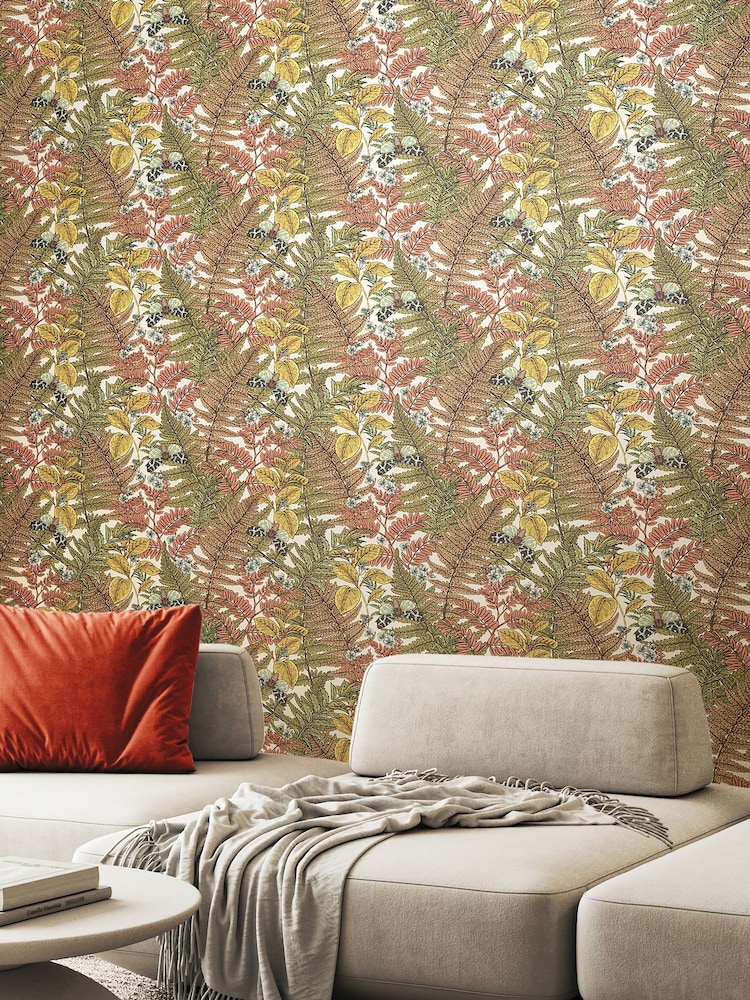 Hoopla Walls Warm Spice Wild Ferns 10M Wallpaper - Image 1 of 2
