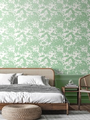 Hoopla Walls Mint Summer Silhouette 10M Wallpaper - Image 1 of 2