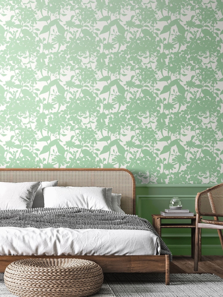 Hoopla Walls Mint Summer Silhouette 10M Wallpaper - Image 1 of 2