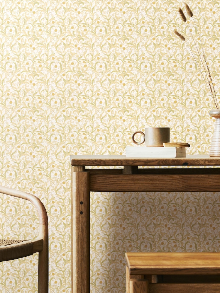 Hoopla Walls Thyme Floral Trail 10M Wallpaper - Image 1 of 2