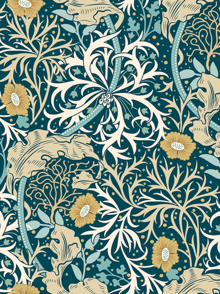 Hoopla Walls Petrol Blue Seaweed Garden 10M Wallpaper - Image 2 of 2