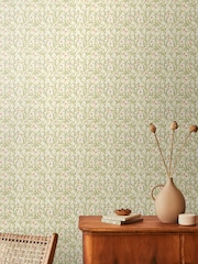 Hoopla Walls Sage Coral Floral Trail 10M Wallpaper - Image 1 of 2