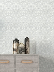 Hoopla Walls Grey Ditsy Deco Fan 10M Wallpaper - Image 2 of 2