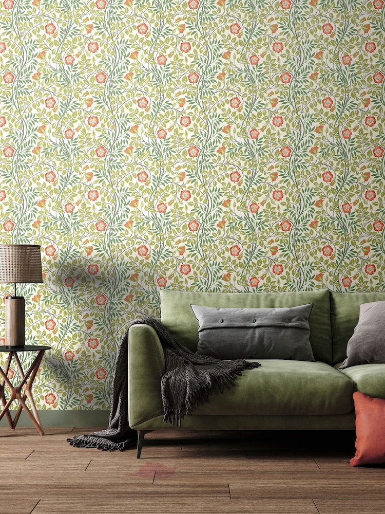 Hoopla Walls Coral Pink Rosehip Trial 10M Wallpaper - Image 1 of 2