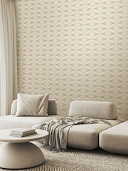 Hoopla Walls Warm Grey Sunray Diamond 10M Wallpaper - Image 1 of 2