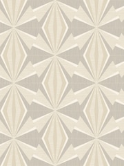 Hoopla Walls Warm Grey Sunray Diamond 10M Wallpaper - Image 2 of 2