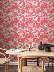Hoopla Walls Coral Twist Summer Silhouette 10M Wallpaper - Image 1 of 2