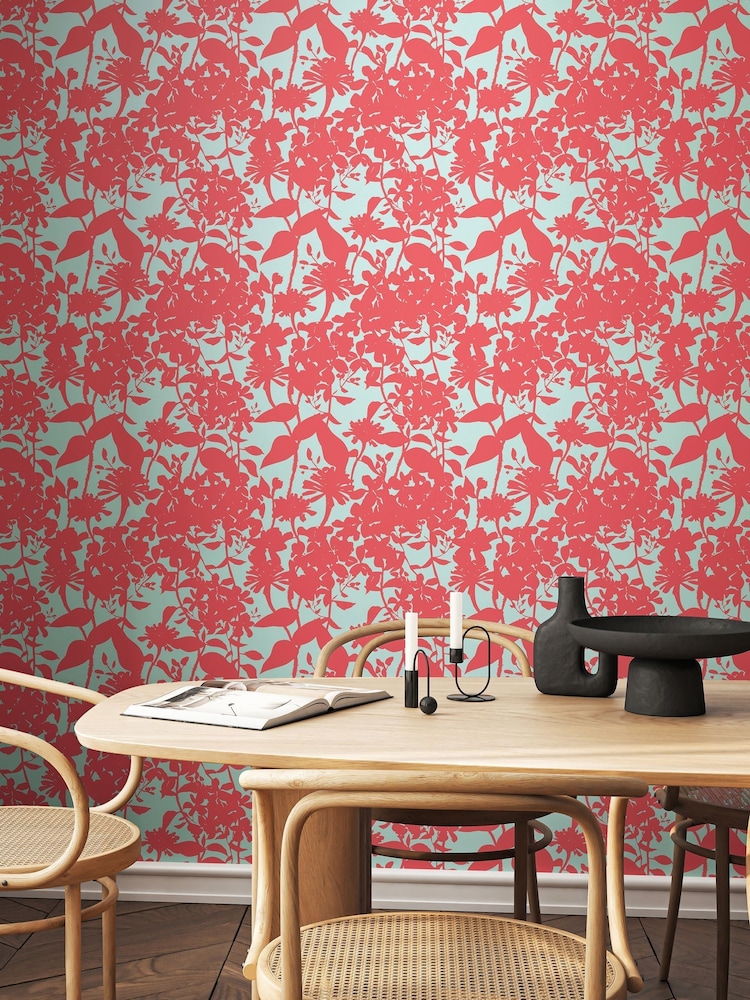 Hoopla Walls Coral Twist Summer Silhouette 10M Wallpaper - Image 1 of 2
