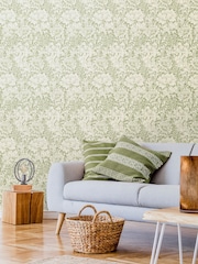 Hoopla Walls Sage Green Chrysanthemum 10M Wallpaper - Image 1 of 2