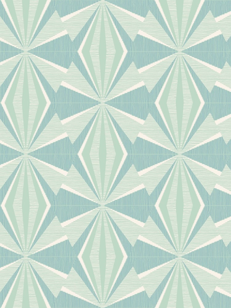 Hoopla Walls Teal Blue Sunray Diamond 10M Wallpaper - Image 2 of 2
